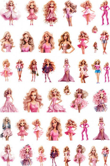 Sticker decorativ, Barbie, Roz, 90 cm, 8402ST