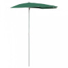 Umbrelă de grădină cu st&acirc;lp, verde, 180x90 cm, semirotundă
