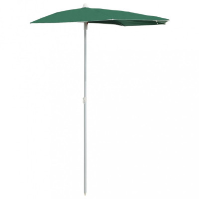 Umbrelă de grădină cu st&amp;acirc;lp, verde, 180x90 cm, semirotundă foto