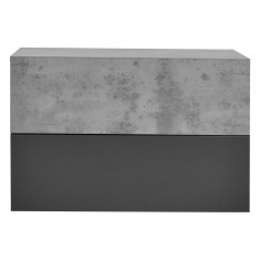 Set 2 x comoda suspendata cu 2 sertare Model 9, MDF, 46 x 30 x 15 cm, efect beton/gri inchis foto