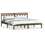 Cumpara ieftin Cadru de pat, maro miere, 200x200 cm, lemn masiv de pin