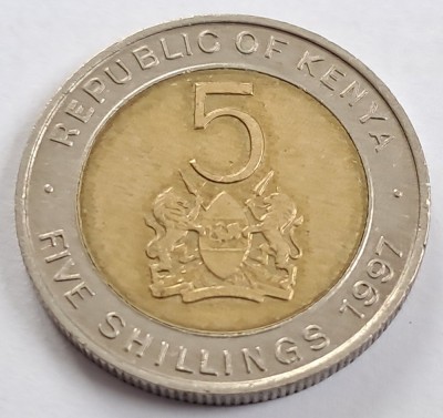Kenya, 5 Shillings 1997 foto