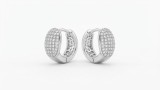 Cumpara ieftin Cercei Huggie din Argint 925 Rodiati Glitz Dome, cu Zirconiu