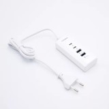 Cumpara ieftin Incarcator priza cu 2x port USB si 2x port Type C,cablu alimentare 1 m - Alb, Dactylion