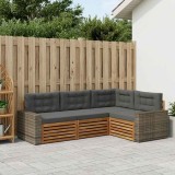 vidaXL Set de canapele de exterior 4 pcs Natural și Antracit 3383310