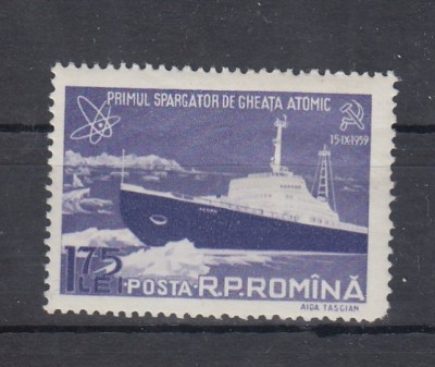 ROMANIA 1959 LP 483 PRIMUL SPARGATOR DE GHEATA ATOMIC MNH foto