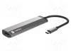 Hub USB NATEC HDMI, 2x USB A, USB C, 4K, Power Delivery 3.0, 5Gbps, gri