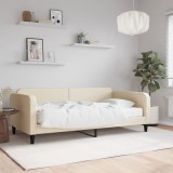 VidaXL Pat de zi cu saltea, crem, 80x200 cm, textil
