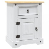 vidaXL Noptieră, alb, 53x39x67 cm, lemn de pin mexican, gama Corona