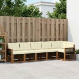 Cumpara ieftin Set de canapele de exterior 6 buc. 6-Locuri Natural si Crem