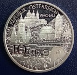 (S) MONEDA DIN ARGINT AUSTRIA - 10 EURO 2013 - NIEDEROSTERRICH - WACHAU, PROOF, TIRAJ 30.000 BUC