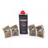 Set 4 Brichete Tip Zippo, 3D Relief, Metalica, Cu Lichid Zippo 125 ml