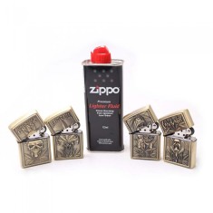 Set 4 Brichete Tip Zippo, 3D Relief, Metalica, Cu Lichid Zippo 125 ml foto