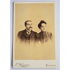Fotografie Cabinet Atelier Romania Bucuresti Bucuresci Bucarest L. Waisman - Cuplu din epocă 1900