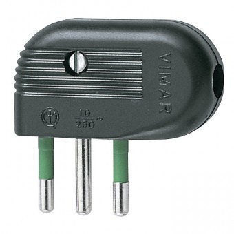 Vimar 01041 Stecher 10A, 250V, 3P, negru - 8007352035447 foto