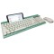 Set Tastatura si Mouse Wireless 2.4 GHz, Design Retro, SELERIS &reg;, Suport Telefon/Tableta, Wireless,