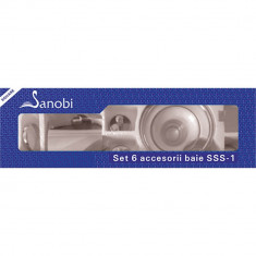 Set 6 Accesorii Patrate pentru Baie Sanobi, Accesorii Baie, Accesorii pentru Baie, Accesorii Baie, Accesorii Baie Sanobi, Set de Acesorii Sanobi, Set