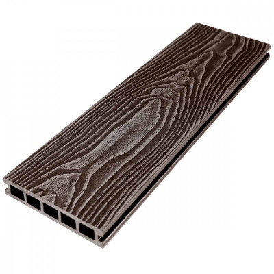 Placa deck terasa WPC 3D DUBLU LEMN, tip pardoseala/dusumea WPC, 150x24 mm, maro lemn foto