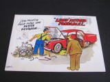 Carte Poștală Umoristică Vintage Franța &ndash; Ilustrație Auto, Scrisă 1994, Circulata, Franta, Printata