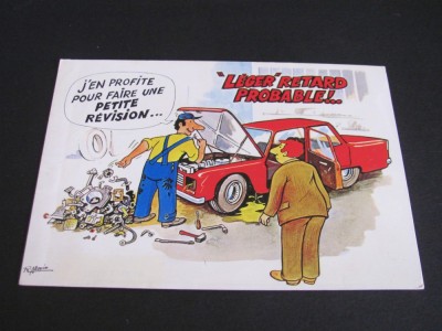 Carte Poștală Umoristică Vintage Franța &amp;ndash; Ilustrație Auto, Scrisă 1994 foto