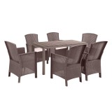 Set mobilier de grădină Molly 6+1, culoare cappuccino