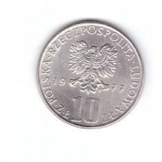 Moneda Polonia 10 zloti 1977, stare foarte buna, curata