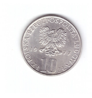 Moneda Polonia 10 zloti 1977, stare foarte buna, curata foto