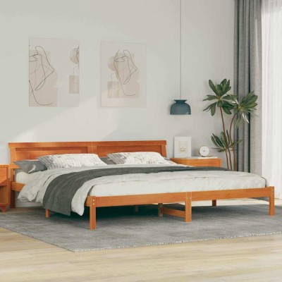 vidaXL Cadru de pat Maro ceruit 180 x 200 cm Lemn masiv de pin 872811 foto