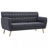 Canapea 3 locuri, tapiterie textila, 172x70x82 cm, gri inchis