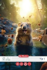 Caiet Herlitz Motiv Funny Wildlife, A5, 24 file, h&acirc;rtie 80g/Mp Fsc Mix, Tip I