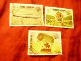 Serie mica Sao Tome e Principe 1982 - Zepeline , 3 valori stampilate, Stampilat