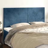 vidaXL Tăblii de pat, 4 buc, albastru &icirc;nchis, 90x5x78/88 cm, catifea