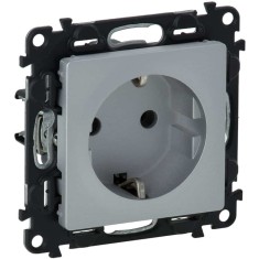 Priza schuko simpla 2P+T Legrand Valena Life aluminiu 753325
