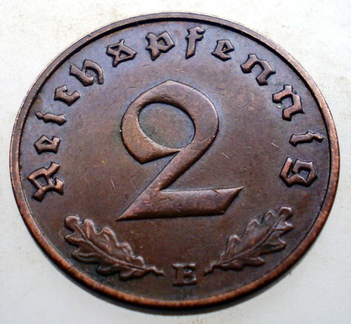 2.842 GERMANIA 2 REICHSPFENNIG 1938 E