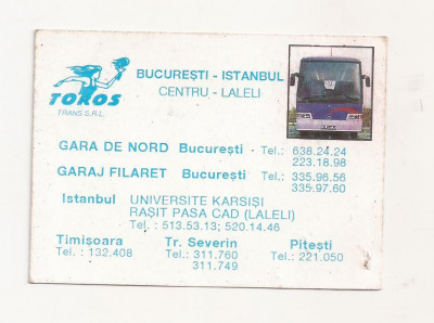 Calendar Vechi - TOROS TRANS , BUCURESTI-INSTANBUL 1996 foto