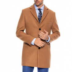 Palton barbati business slim camel B157