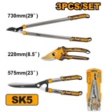 Set Foarfeca Gard Viu + Foarfeca Pomi 3 Buc INGCO &ndash; HLT76033 &ndash; Performanta Profesionala si Fiabilitate Extinsa