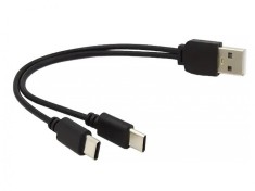 Cablu de incarcare USB-A la 2 x USB type C T-T 0.3m, ku2y04