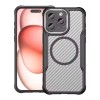 Husă de protectie iPhone 16 pro, inserții carbon, MagSafe, antisoc, Negru, Oem