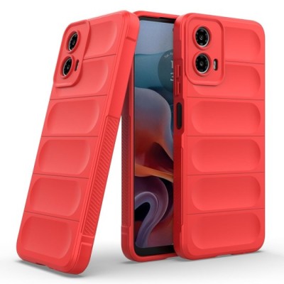 Husa wave, compatibila cu Motorola Moto G84, Grip Anti-Soc, Tpu, Pure Red foto