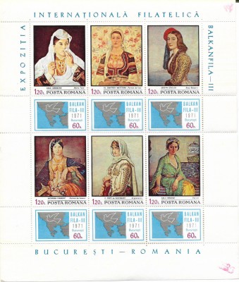 Colita Balcanfila III (coala mica), 1971 - NEOBLITERATA foto