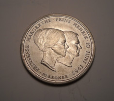 Danemarca 10 Kroner Coroane 1967 UNC Argint foto