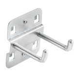 Carlig dublu 40 mm din otel pentru panou unelte, set 3 bucati NEO