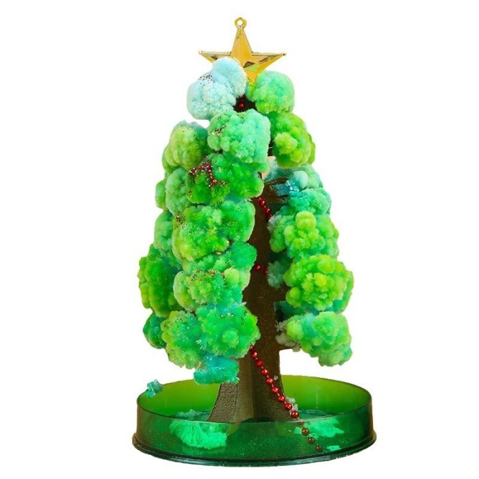 Brad Copac de Hartie Infloritor pe Apa, Flippy, Jucarie Brad Magic Infloritor de Craciun, Crestere Lenta in 8-24 h, Decoratiune de Craciun, 16.5 x 9.5