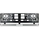 Set 2 bucati, suport numar inmatriculare argintiu Iveco alb