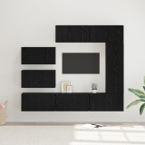 vidaXL Set comodă TV cu raft Pe perete Altele 8 pcs Stejar negru 30.5 x 30 x 90 cm