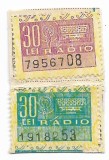 Timbre P.T.T.R. radio, 1968 - neobliterate