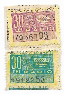 Timbre P.T.T.R. radio, 1968 - neobliterate foto