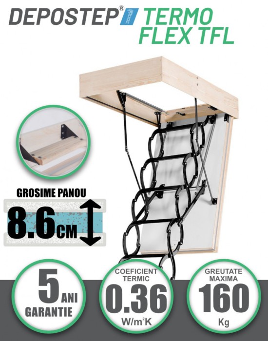 Scara pod DEPOSTEP TERMO FLEX TFL metalica pantograf supertermoizolata