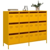 VidaXL Dulap, galben muștar, 135x39x103,5 cm, oțel laminat la rece